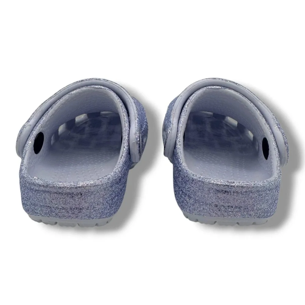 Crocs Kids Classic Glitter Clog Lavender Purple Sparkle Slip On Shoes Size C4